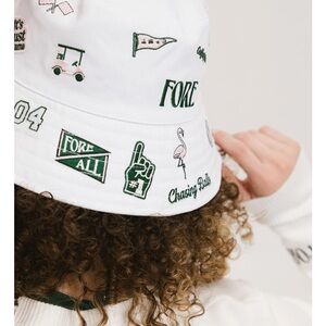 Fore All White Bucket Hat Austin Icon